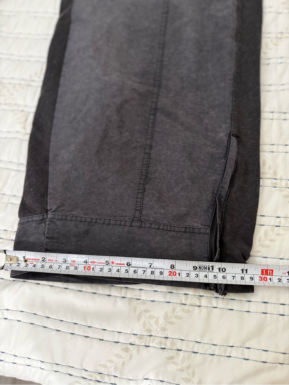Daily Practice Anthropologie Charcoal Wide Leg Zip Hem Pants Utility Y2K - Picture 9 of 11